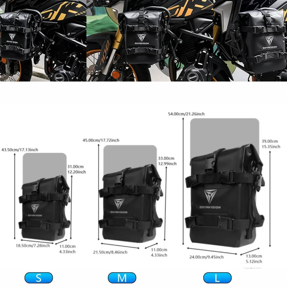 SOYAVISION Universal Motorcycle Saddle Bag 8/10/12L Crash Bars Bumper Bag For BMW R1200GS R1250GS HONDA Suzuki Side Bags