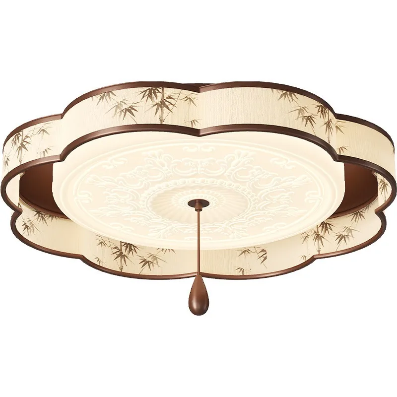Cream wind bedroom light retro relief bamboo rhyme room ceiling light