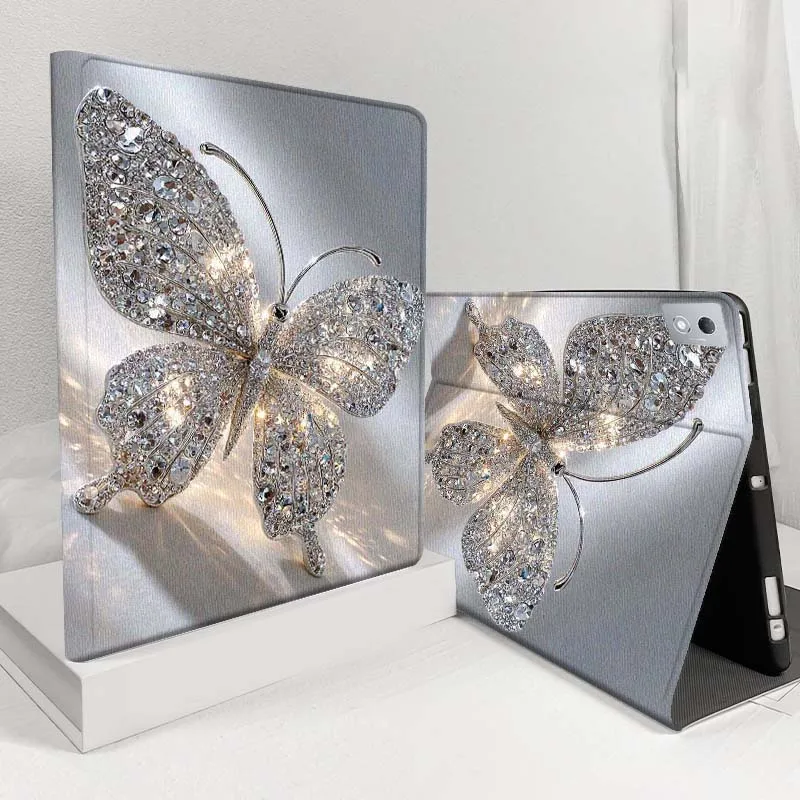 

Pink Crystal Butterfly Art Case For Lenovo Pad Legion Xiaoxin Tab Y700 K10 M10 P11 3rd Pro GT Plus Gen 5G Tablet