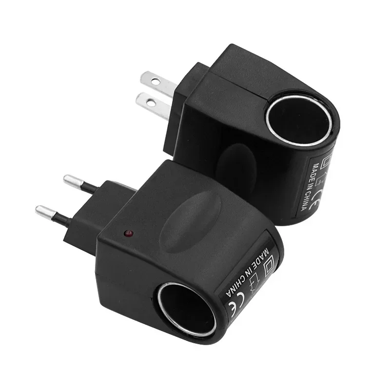 AC 220V To DC 12V EU US Plug Converter Car Cigarette Lighter Adapter Wall Power Socket Adapter Converter Car Accessories Items