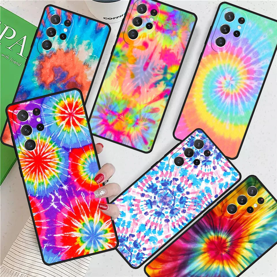 Colorful Tie Dye Rainbow Hippie Art For Samsung Galaxy S24 Ultra S21 S22 S8 S9 S10E Note 10 20 Plus FE S23 Phone case Cover