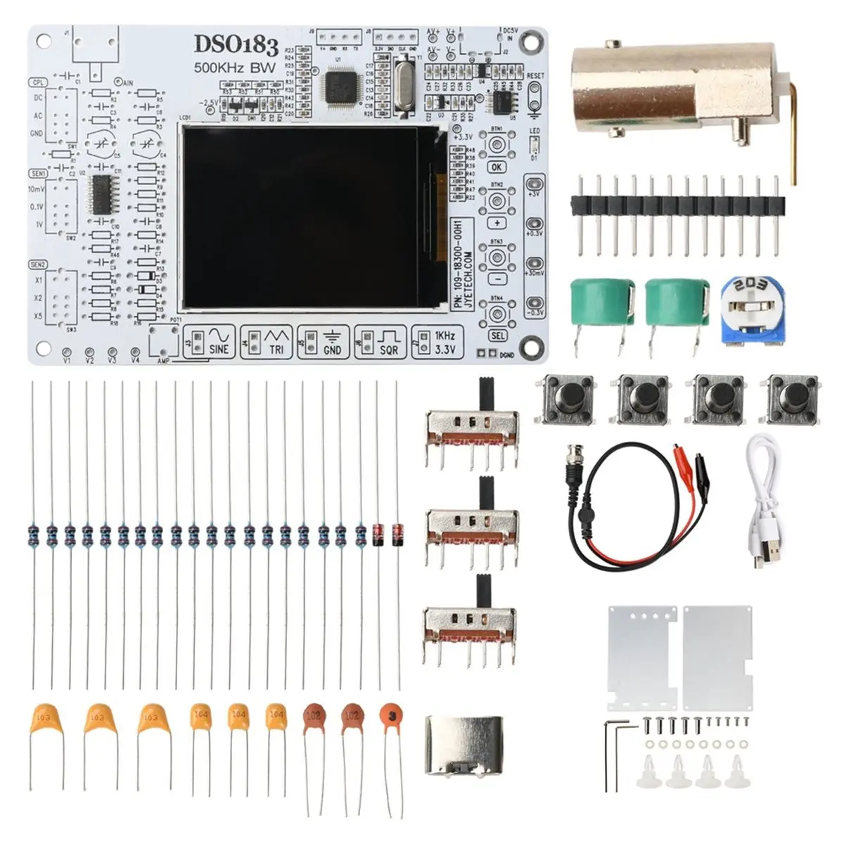 AA83 DC5V DSO183 Digital Oscilloscope DIY Loose Parts Teaching Practical Training Electronic Production Kit