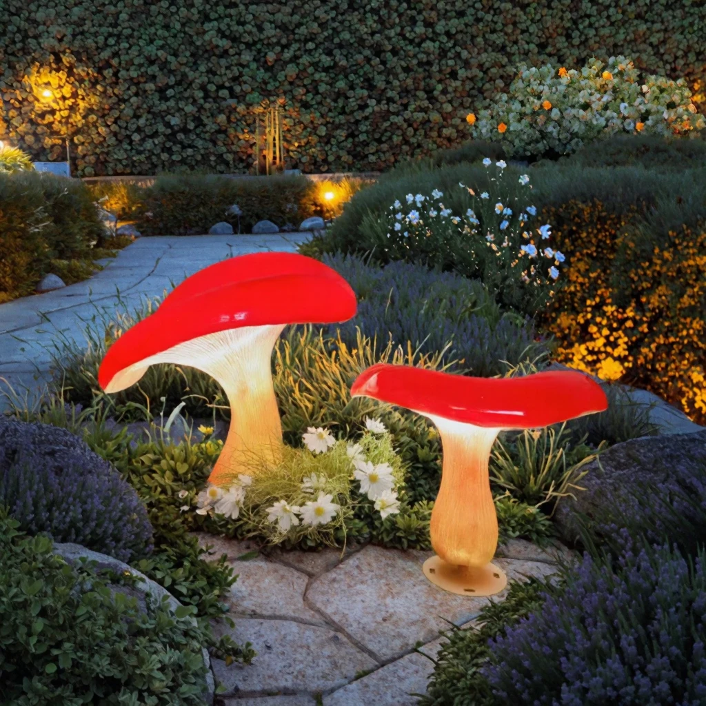 

New LED Glowing Mushroom Light IP66 Rated for Outdoor Decoration Halloween Thanksgiving & Christmas in Parks and Gardens