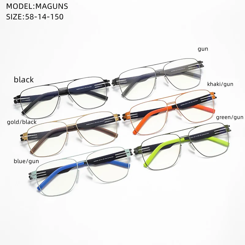 

MAGNUS-1 Germany Designer Glasses Frames Men Super Thin Aviation Stainless Steel Retro Eyeglasses Women Reading Spectacle Frame