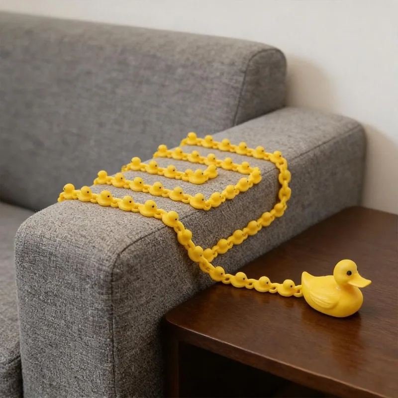 Creative 3D Printed Articulated Long Chain Yellow Duck Fidget Movable Joint Duck Figurine Desktop Decor Stress Relief Gift