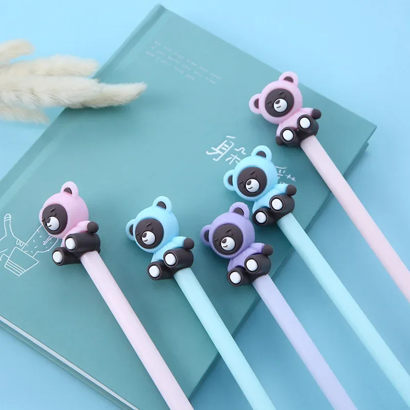 36PCS  Creative stationery Cartoon bear Silicone Rollerball pen Student office stationery Signature fountain pen