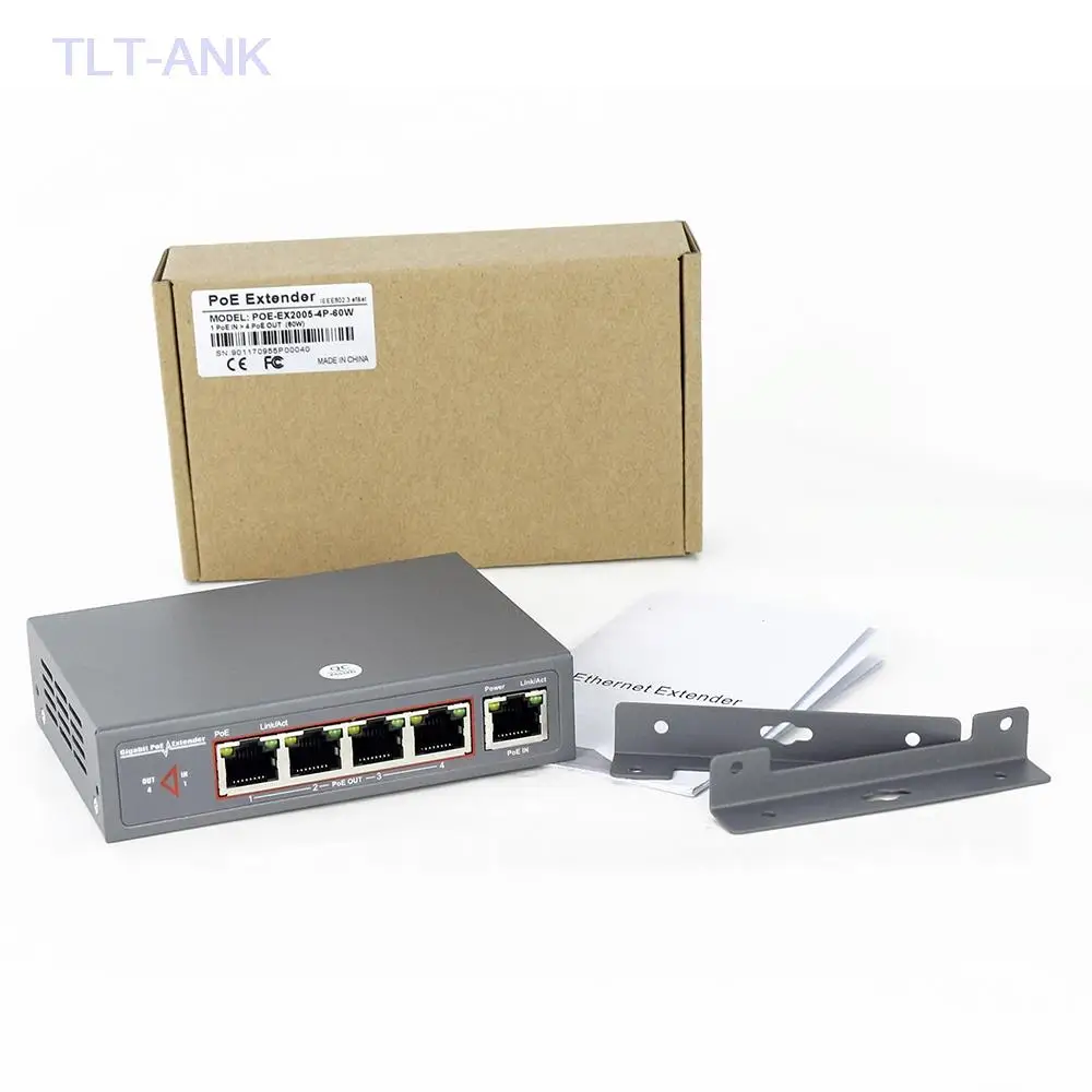 

60W 4 Port PoE Extender Gigabit Power Over Ethernet Switch