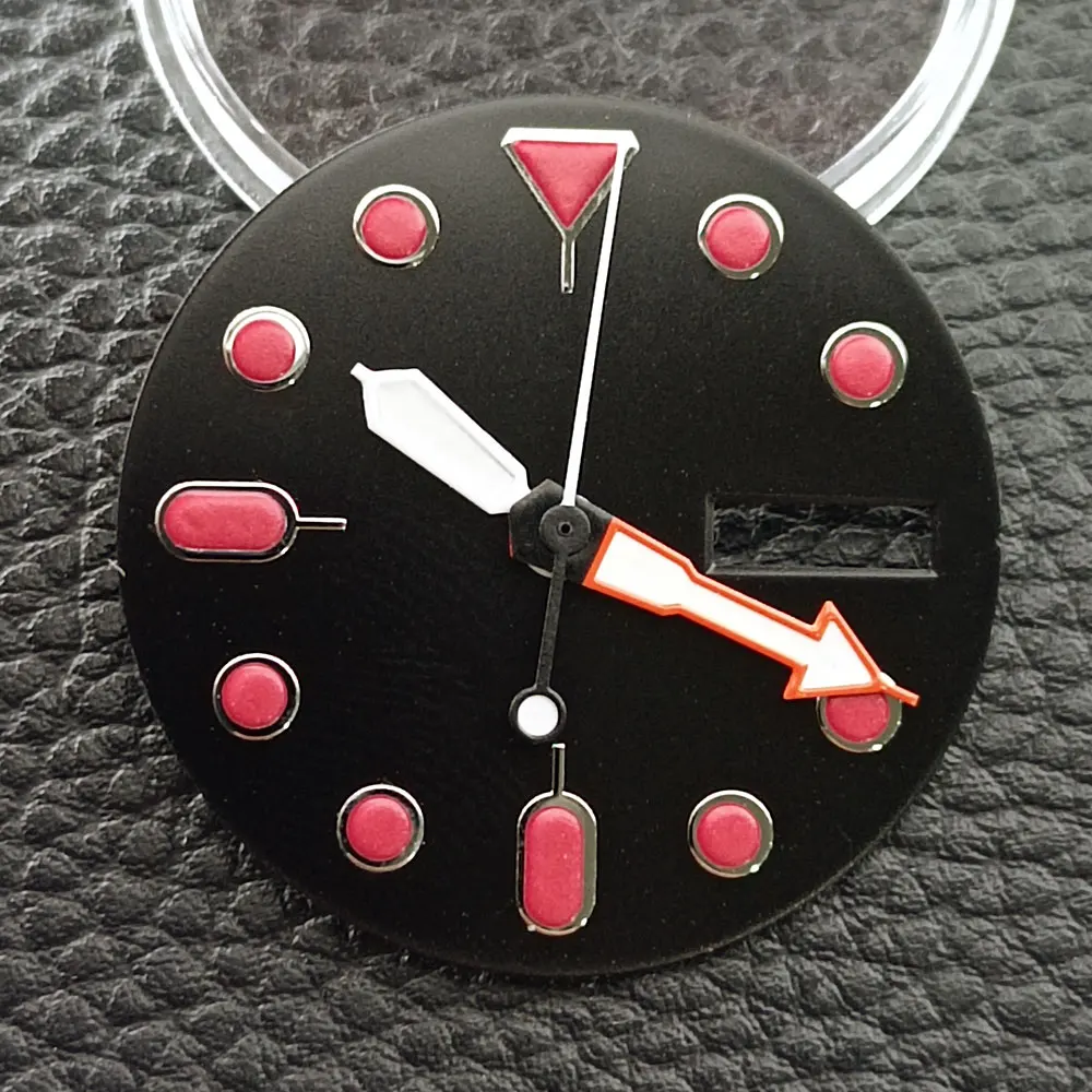 

28.5MM Diameter Dual Calendar Watch Dial Green Luminous for NH36 Movement Accessories
