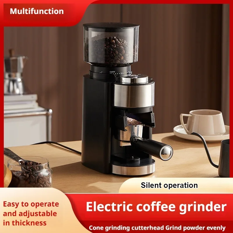 Coffee Bone Grinder Italian Electric Grinder Coffee Bone Grinder Stainless Bone Grinder Thick adjustable energy-saving one-touch operation untimely electric grinder