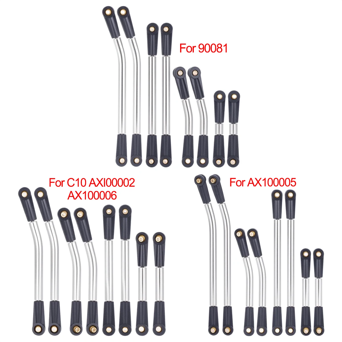 8Pcs Stainless Steel Links Linkage Rod Set Upgrade Parts for 1/24 RC Car Crawler Axial SCX24 C10 AXI00006 90081 AXI00005