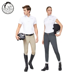 Pantalones de montar a caballo para hombre y mujer, mallas a la moda, antidesgaste, protectores de cuerpo de caballo, pantalones de cintura Unisex