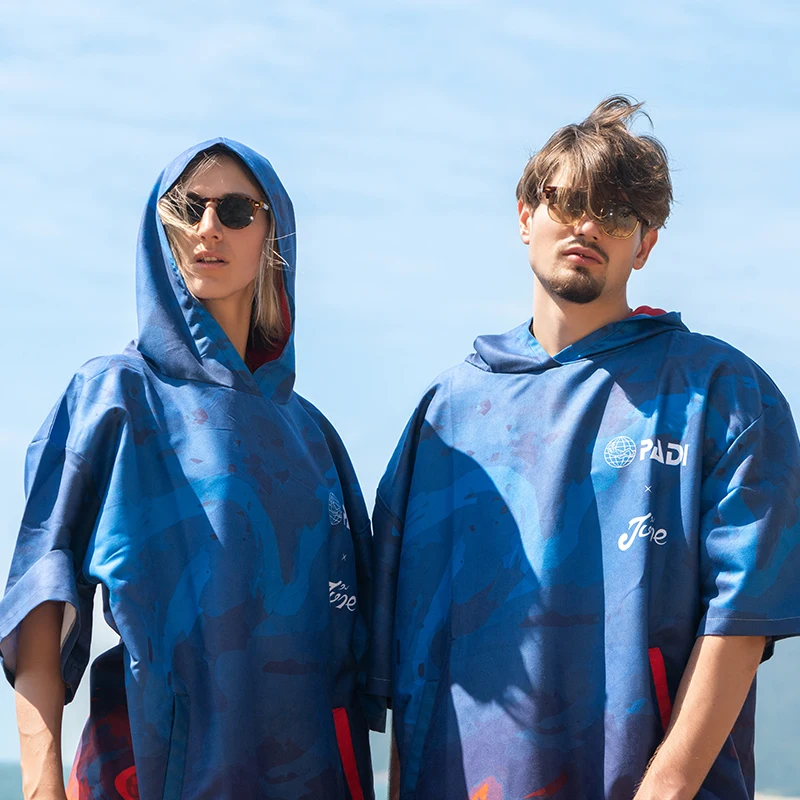 NuJune X PADI Limited Edition Diving Towel for Men and Women, Quick-Drying Surf Poncho, Absorbent Beach Tow