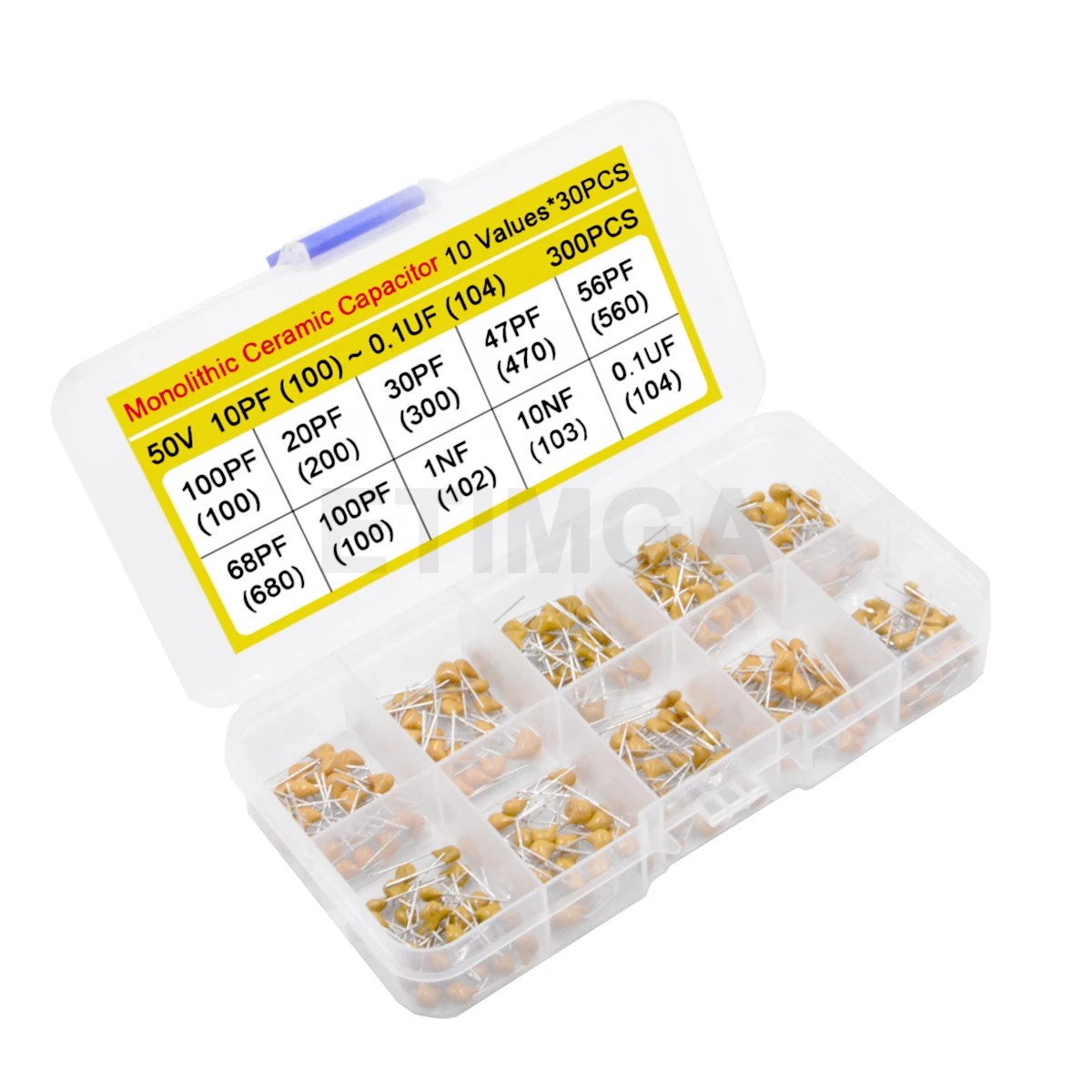 180/300/480/500 قطعة مجموعة متنوعة من مكثف السيراميك 10PF ~ 10 فائق التوهج 22PF 47NF 220NF 1NF 4.7 فائق التوهج 1 فائق التوهج 100NF 330NF 0.1 فائق التوهج 102 104 105 106 #5