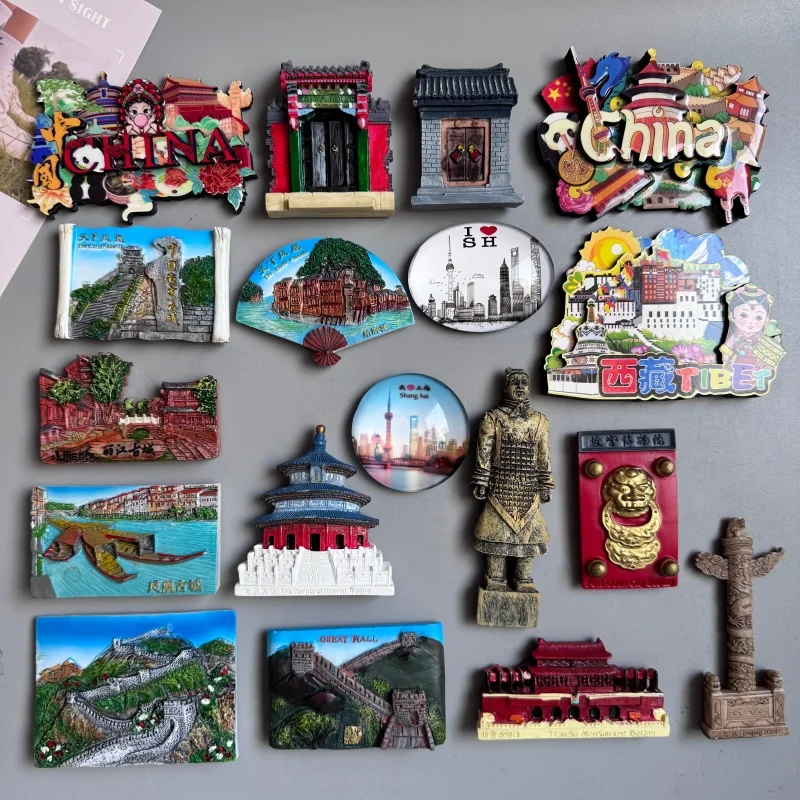 China Fridge Manets Hunan Fenghuang Ancient City Zhangjiajie Lijiang The Great Wall Shang Hai Peking Beijing Tibet Xi An Decor