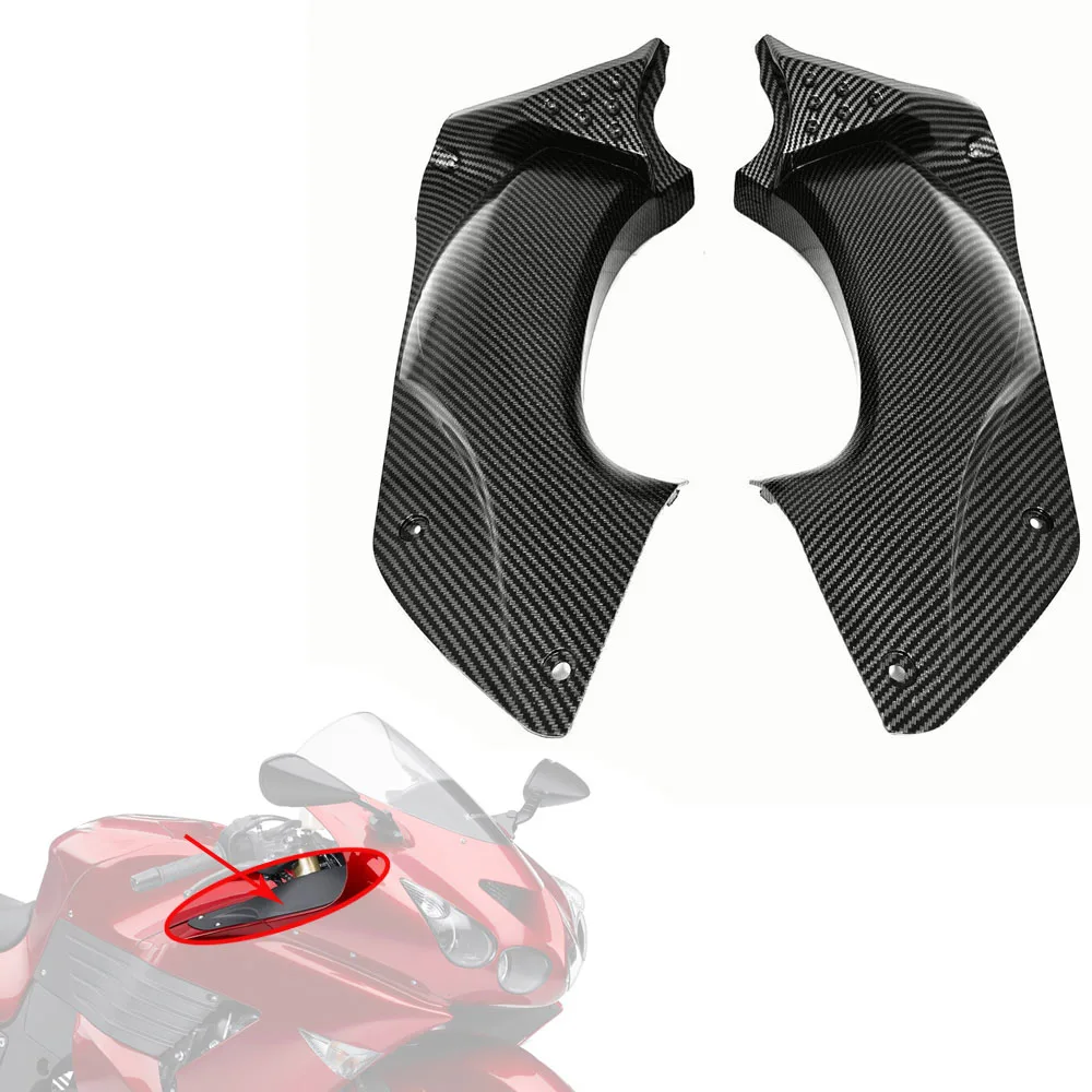 

Motocycle Carbon Fiber Side Ram Air Duct Cover Upper Front Dash Cover Fairing Cowl For Kawasaki Ninja ZX-14 ZX14 2006-2011