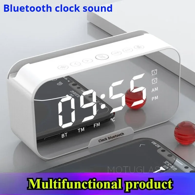 

Bluetooth Speaker with Clock and Phone Stand Multifunctional Compact Mini Sound System for Home Office Desktop Use