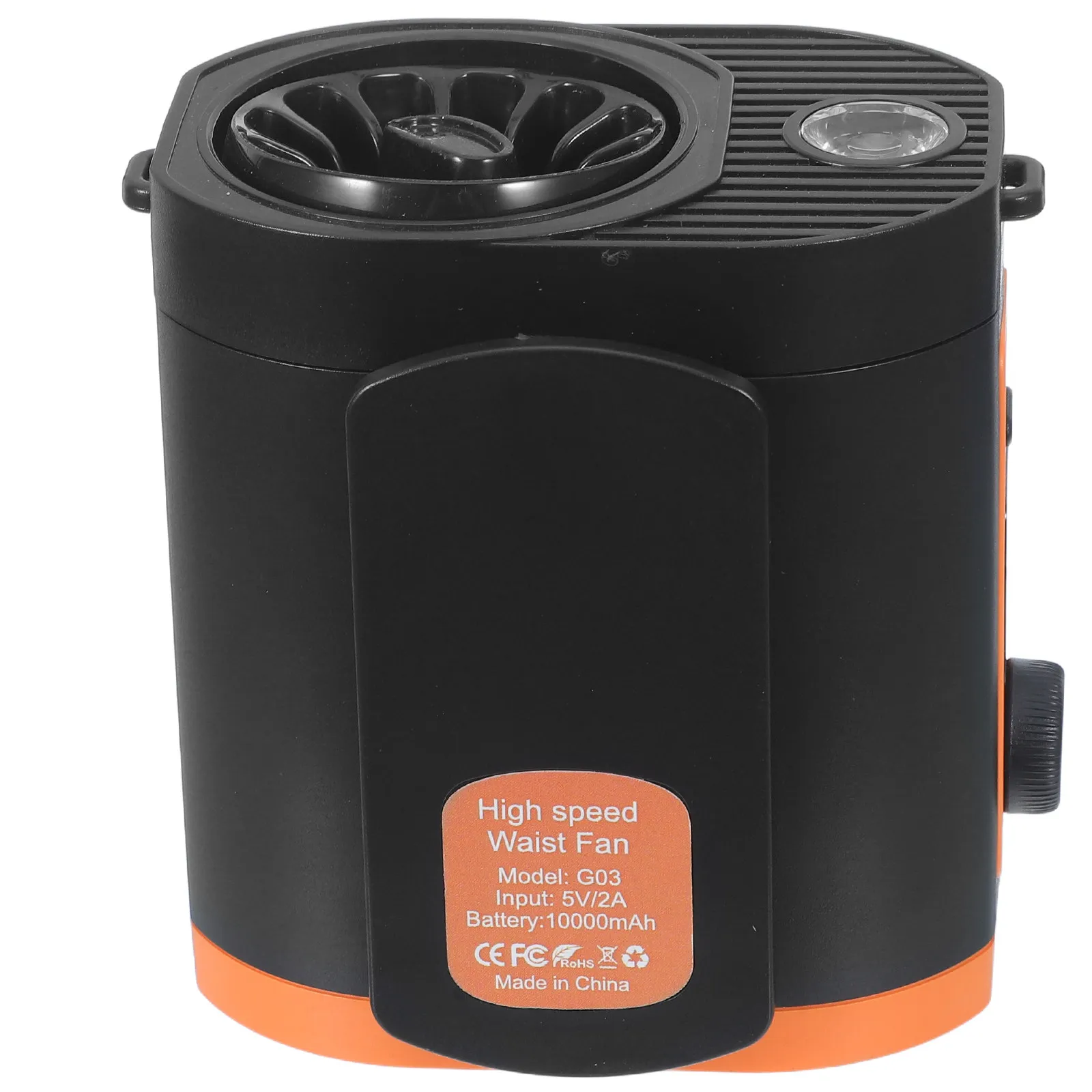 Waist Hanging Portable Fan 6000mAh Rechargeable Clip Belt Cooler Adjustable Speeds Built-in Light Hiking Outdoor Camping - view 4