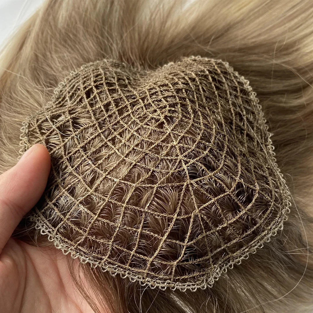 

2024 New Arrival Fish Net Base Topper 100% Human European Remy Hair Topper For White Women