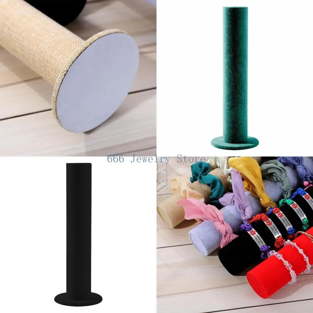 

F2TD Black Velvet Vertical Tower Hair Band Hair Clasp Jewelry Bracelet Display Bangle T-Bar Display Organizer Holder Display