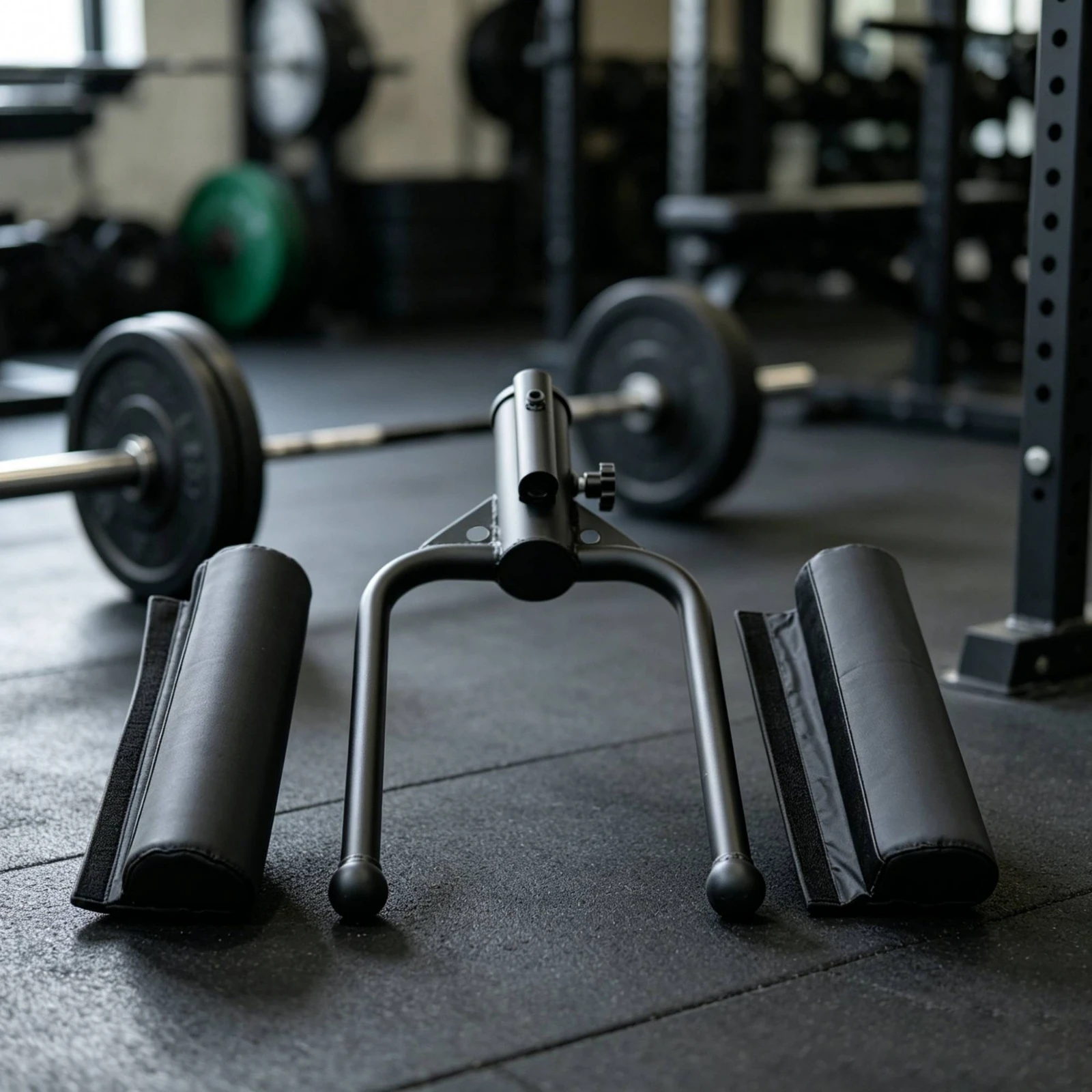 Double Grip Landmine Attachment 50 Mm Rods Padded Grip Landmine T-Shaped Bar Row Attachment Long Handles Strength Equipment