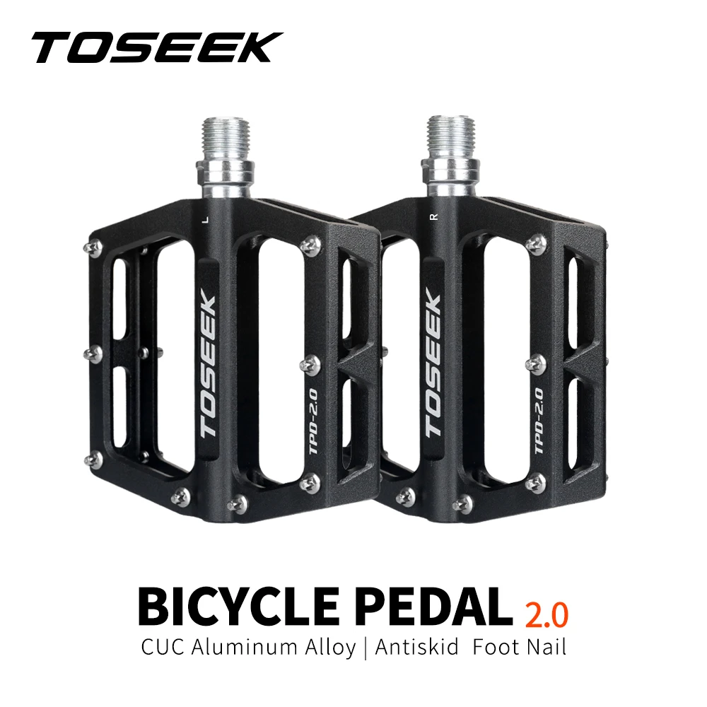 TOSEEK Ultra Light Mountain Bicycle Pedal 2 Bearing Du Seal Aluminum Bike Pedals Anti Slip Bicycle Parts