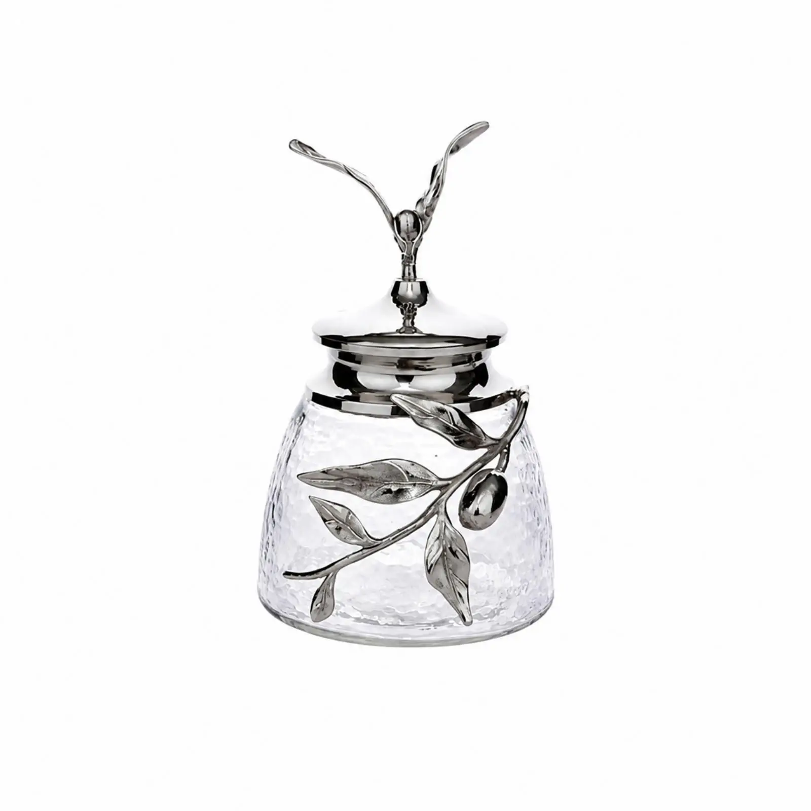 Copper Accent Glass Jar with Secure Lid for Cosmetic Cotton Swab and Bead Storage
