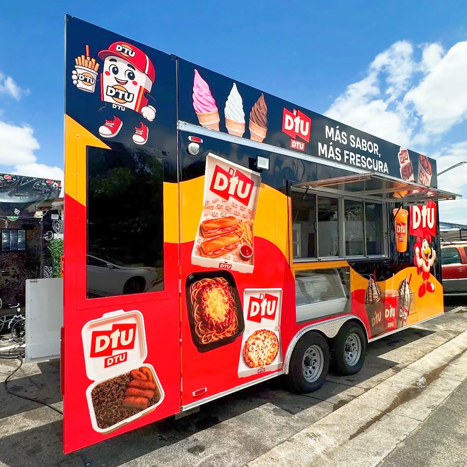 

Catering Food Truck Fully Equipped Taco Trailers Mobile Kitchen Pizza Coffee Cart Ice Cream BBQ Truck