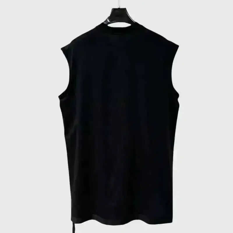 HKSH 2026 Spring Summer New Printed Vest Men Tide Dark Women Round Neck Loose Streetwear American Vintage Sleeveless Top HK3851