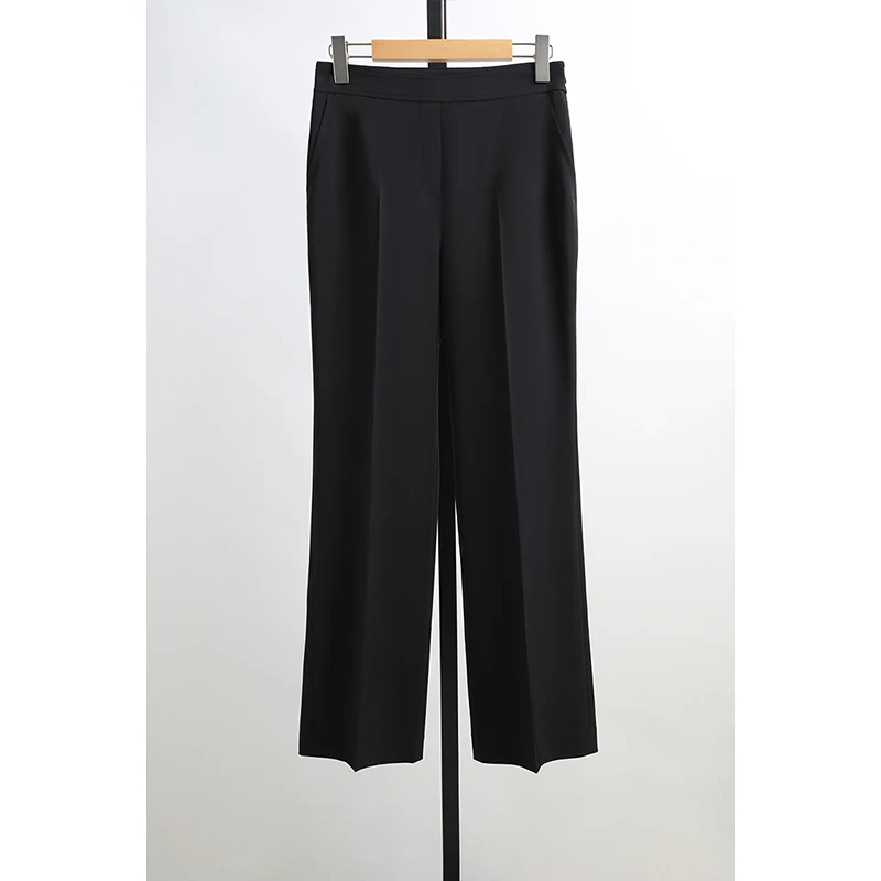 High Waist Straight Leg Suit Pants Commute Long Trousers Elastic Waistband New Brand Women's Summer Fashion Pants
