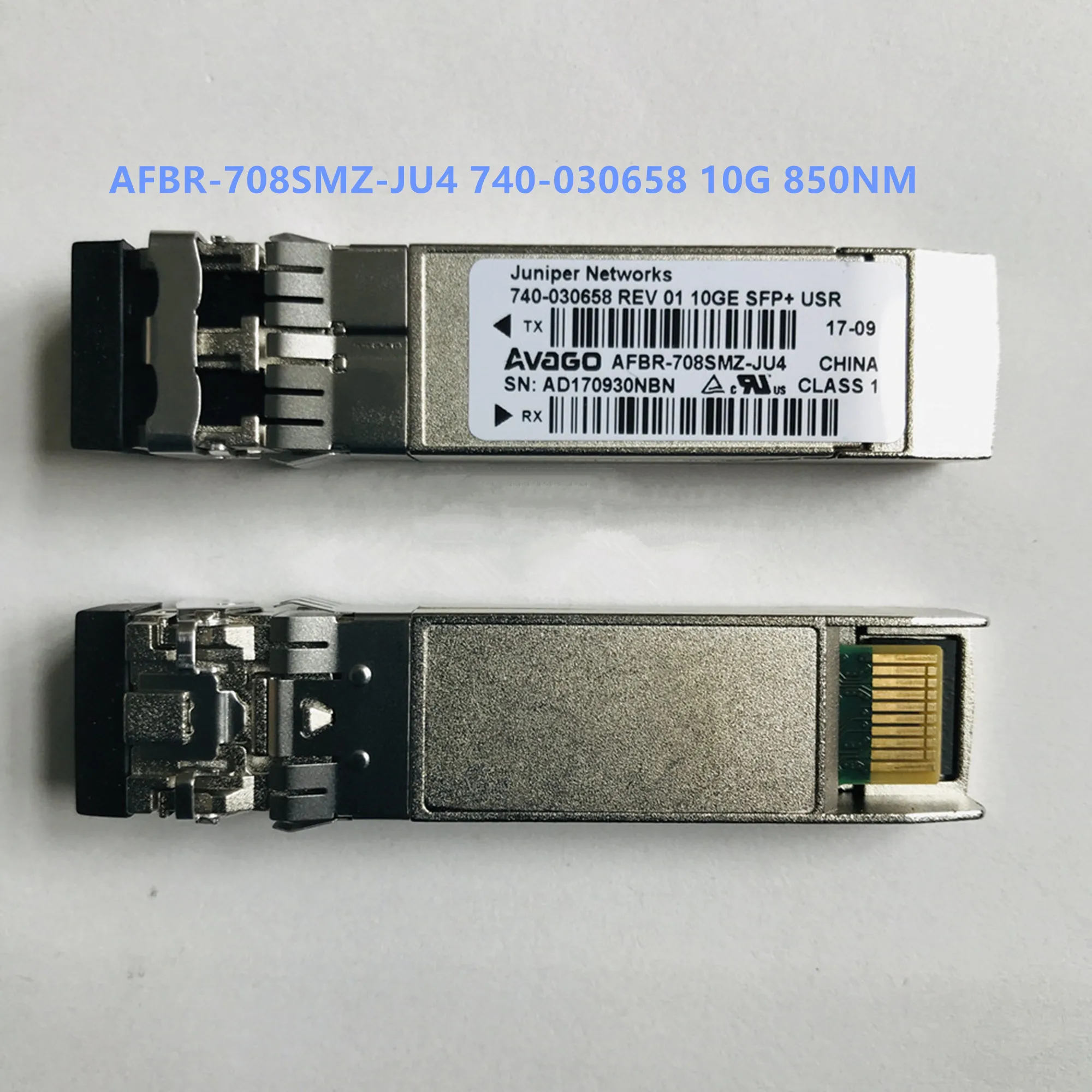 

Juniper Fiber Module 10g SFP AFBR-708SMZ-JU4 740-030658 740-021308 AFBR-709SMZ-JU4 FTLX8571D3BCL-J1 FTLX8574D3BCL-J1 850NM 300M