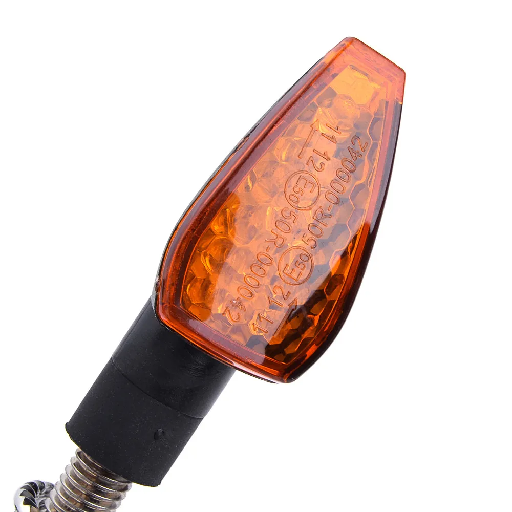 

2PCS Universal LED Amber Lights 12V M10/10mmMotorcycle Flashing Turn Signals Rear Blinker Indicator Tail Light