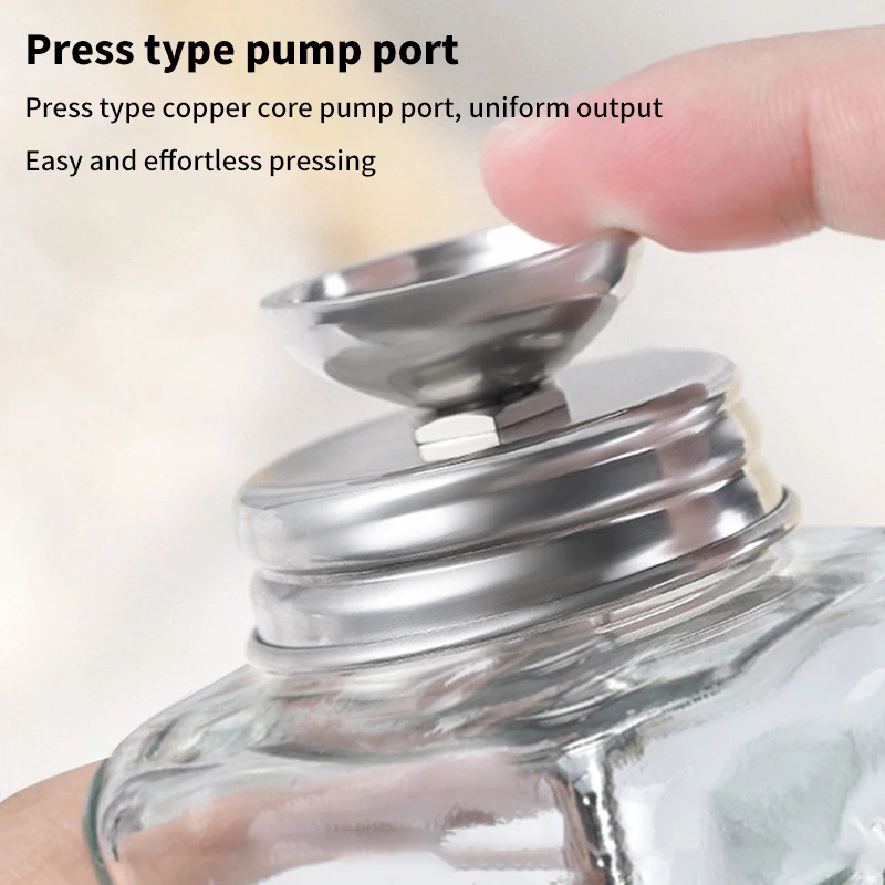 180ML Press Empty Pumping Jar Manicure Makeup Clear Nail Glass Push Down Bottles Polish Remover Dispenser Pump Bottle