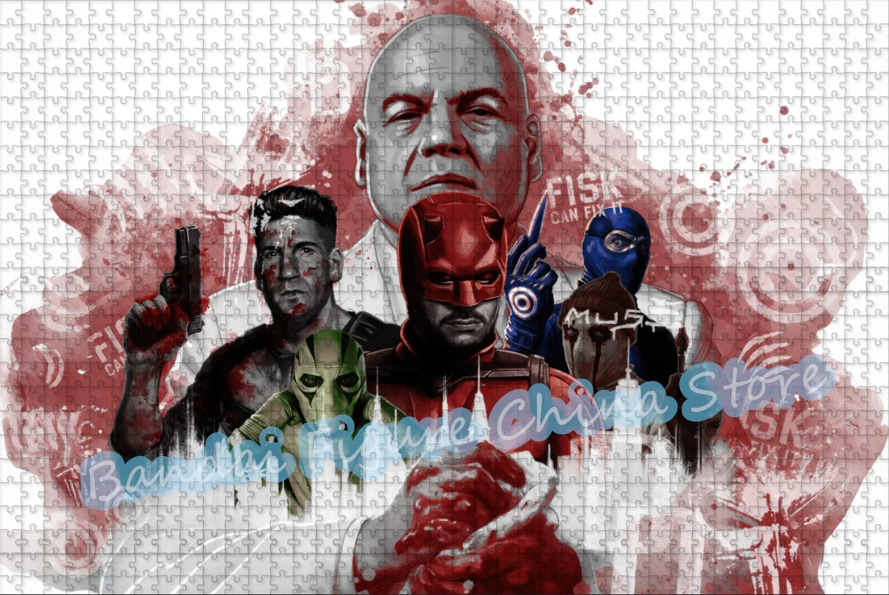 Puzzle de super-héros Disney à assembler soi-même, 108/200/300/500/1000 pièces, Daredevil Born Again, films d'équipe imprimés, jouets