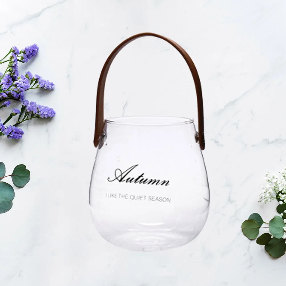 

Handheld Glass Planter Pot Size S Black Hanging Holder for Succulents Air Plants Tea Light Candles Home Office