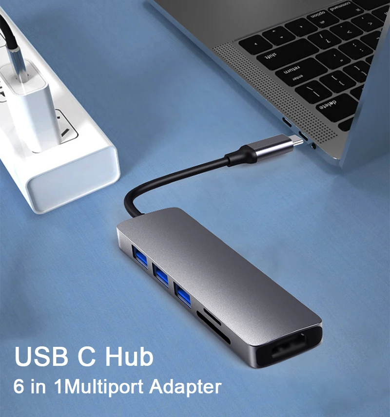 

USB C Hub Type C 3.0 Adapter to 4K HDMI SD TF Card PD Fast Charge Splitter Docking Station Hub For iPad iPhone MacBook Computer