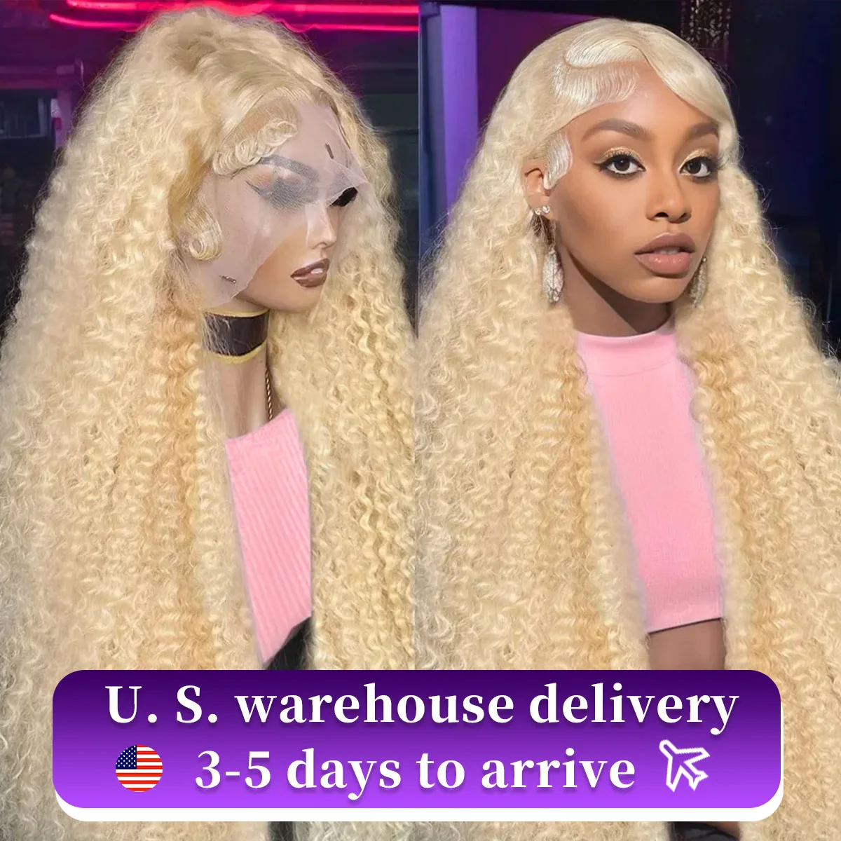 40 Inch 613 Honey Blonde Curly Lace Front Human Hair Wigs Loose Deep Wave 13x4 13x6 HD Water Wave Lace Front Human Hair Wigs