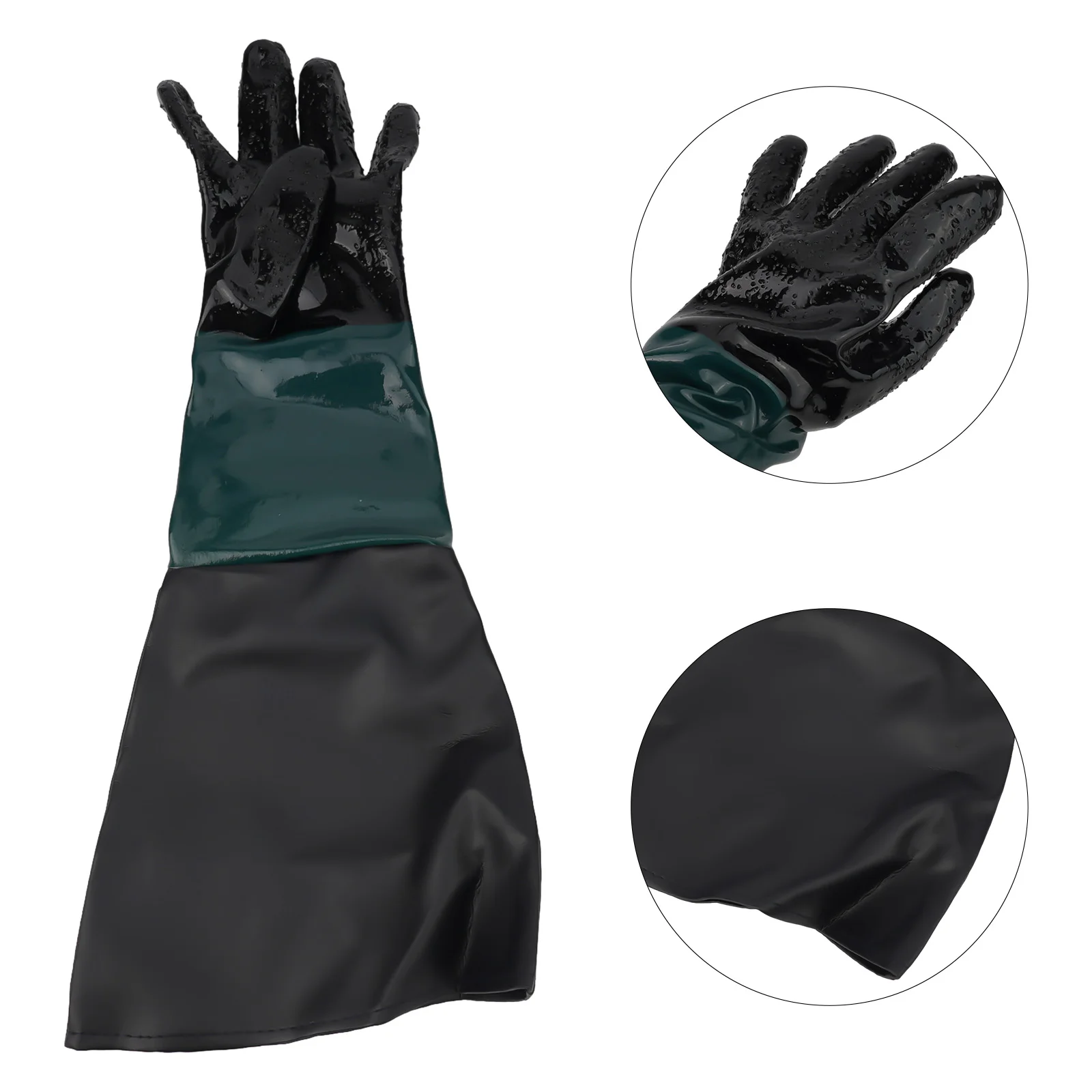

11.8Inch Diameter Opening Work Gloves For Sandblaster Abrasive Gloves 23.6-inch Length Cotton Lined Double Sewn Seams