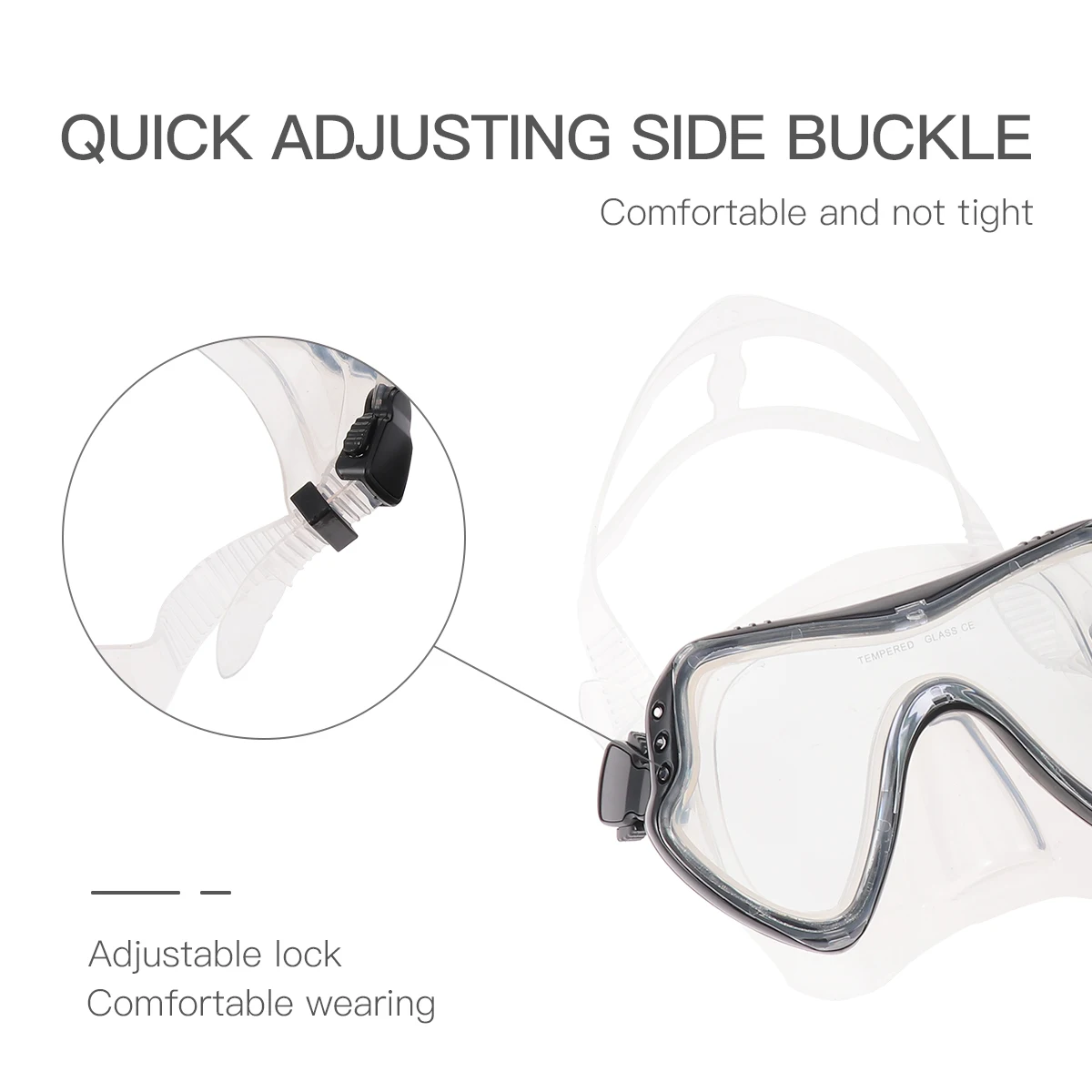 

1 Set Silicone Snorkeling Mask Kit With One-Way Valve Quick Drainage Sturdy Buckle For Diving Swimming Underwater