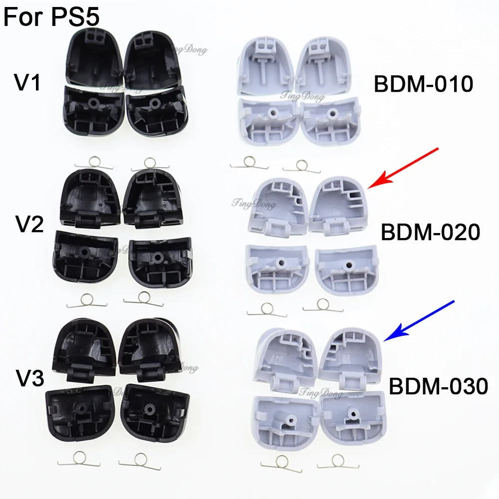 1Set BDM-010 BDM-020 BDM-030 Black White R1 L1 R2 L2 Game Trigger Buttons with Spring For PS5 V1.0 V2.0 V3.0 Controller