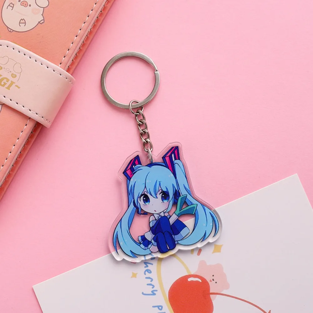 Kawaii Cute Anime Peripheral Hatsune Miku Acrylic Ordinary Key Tool Outfit Backpack Pendant Decoration Accessory Festivals Gift