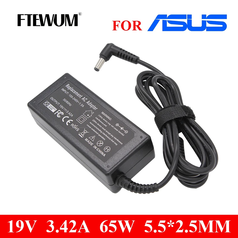 19V 3.42A 65W 5.5*2.5mm Laptop Adapter AC Charger For Lenovo For ASUS For Toshiba X401A X550C A450C Y481 X501LA X551C V85 Power