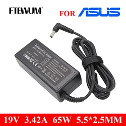 Cargador de CA para portátil, adaptador de 19V, 3.42A, 65W, 5,5x2,5mm, para Lenovo, ASUS, Toshiba X401A, X550C, A450C, Y481, X501LA, X551C, V85 Power