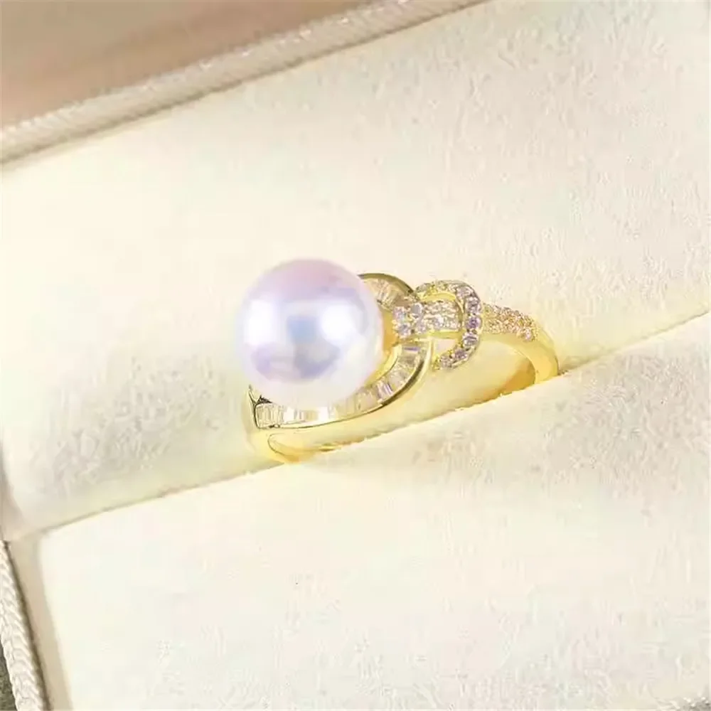 Solid S925 Sterling Silver Pearl Ring Settings Findings & Accessories - for Jewelry Making Bulk Wholesale Craft Supplies 8-10mm