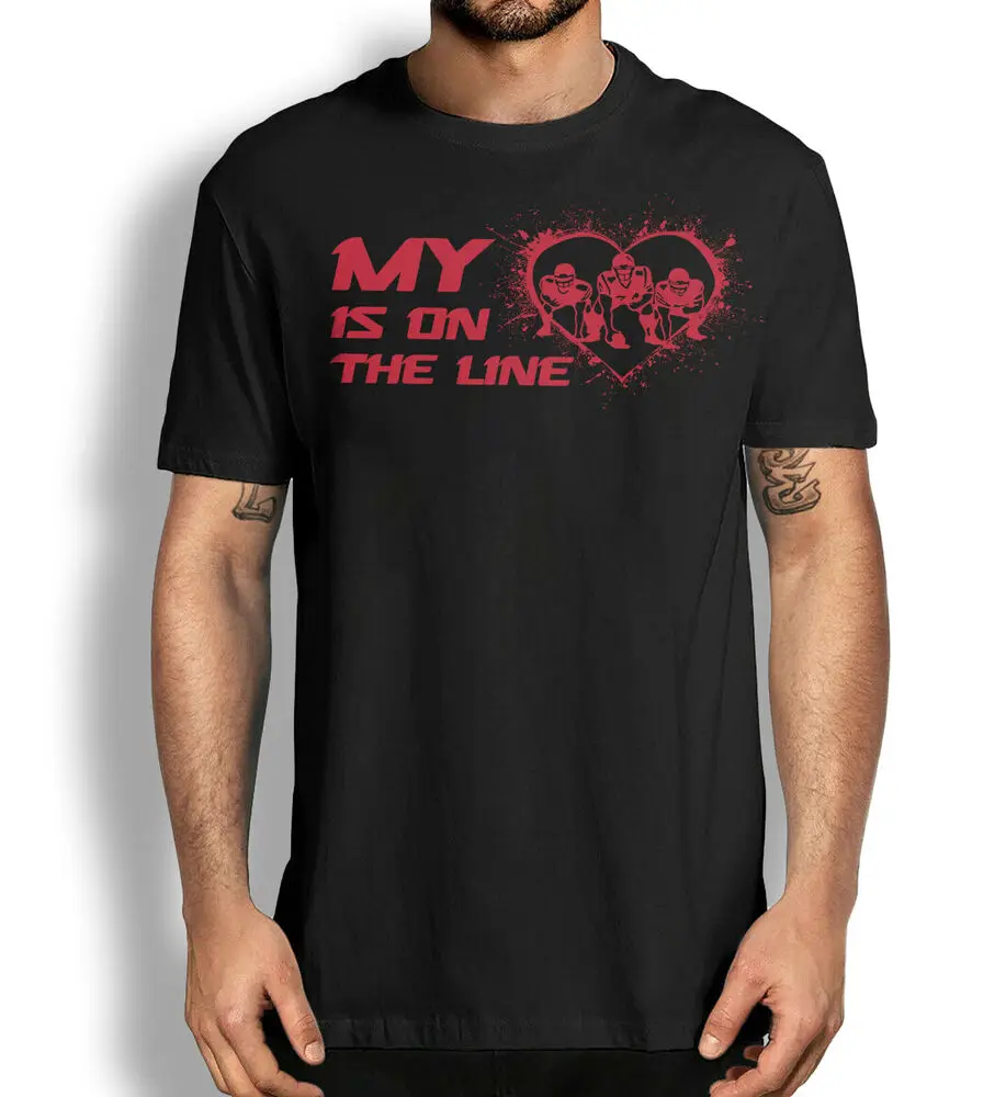 My Heart Is On The Line Football T-shirt, Offensive Lineman Shirt, Football Tee Unisex T-shirts For Man Woman Short Summer Tees