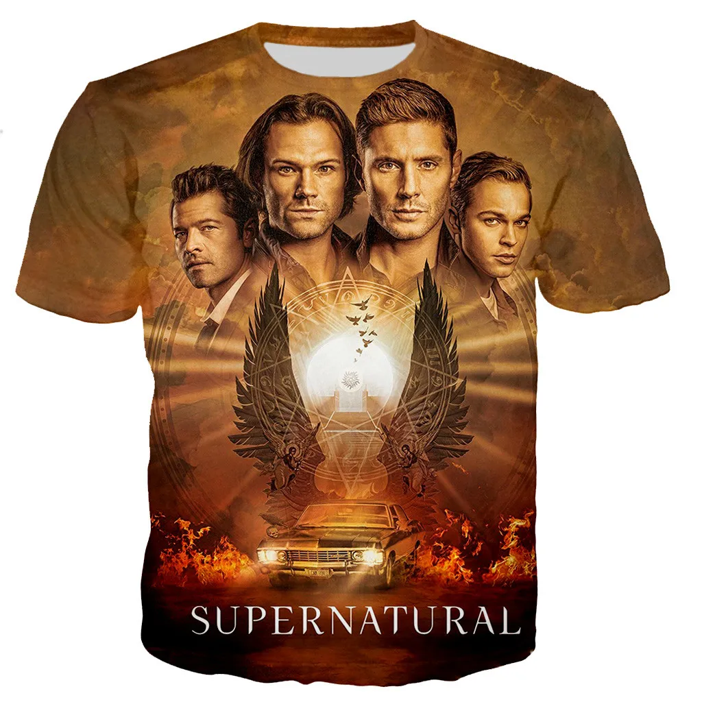 Supernatural T Shirts Men/women 3D TV Supernatural Printed T-shirt Fashion Harajuku  Tee Shirts Streetwear Oversized  Tops