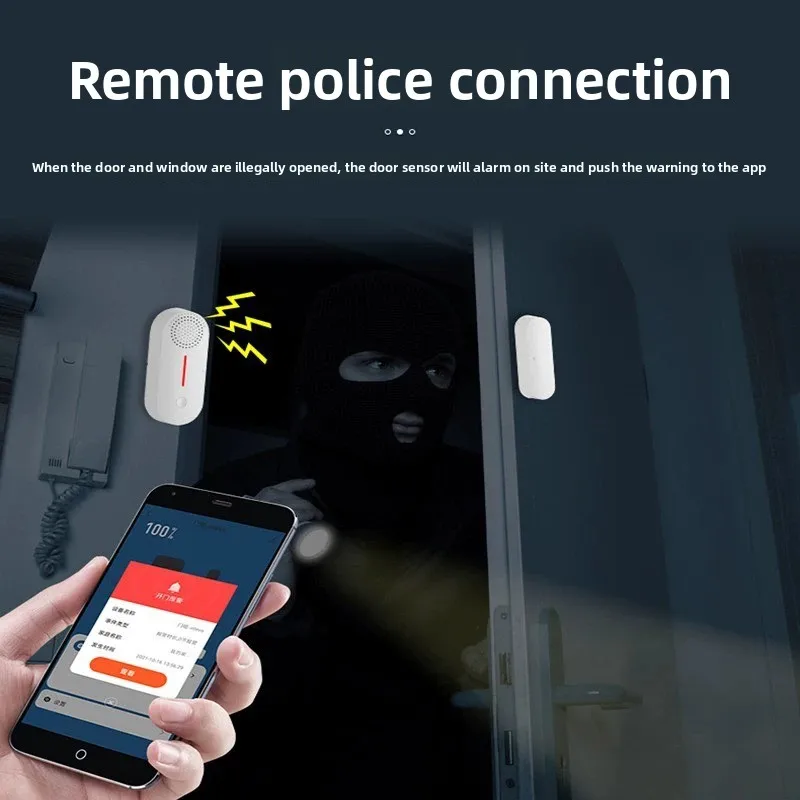 Wireless door magnetic door and window anti-theft electronic alarm graffiti wifi sound and light door magnetic alarm