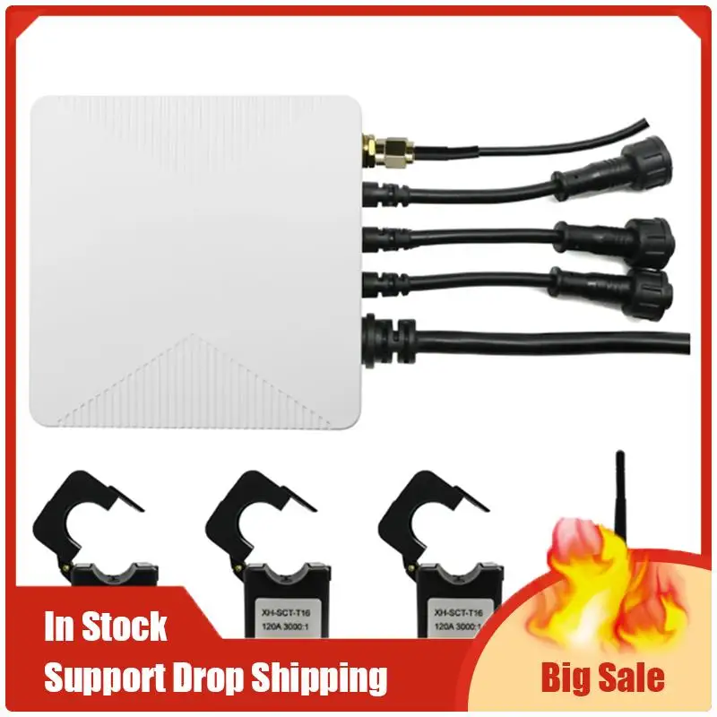 Top Deals Wifi Energy KWH Meter Power Clamp Current Transformer 3 Phase App Monitor And Record Power (120A)