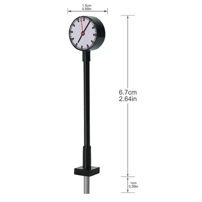 1pc 3V ミニチュア LED 照明鉄道模型 HO N スケールライト点灯プラットフォーム時計ランプ駅レイアウト