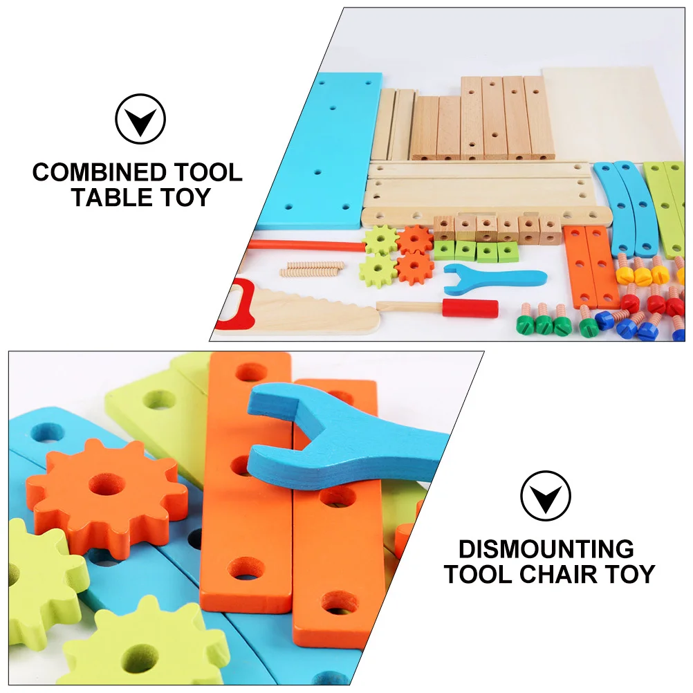 1 مجموعة الكرتون الأطفال أداة كرسي التفكيك اللعب مشرق اللون سطح أملس دائم الخشب التعليمية التنمية المبكرة