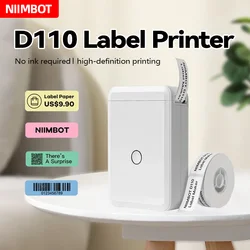 Niimbot D110 Mini Portable Thermal Printer Inkless Pocket Bluetooth Label Printer Adhesive Anti-Oil UV for Mobile